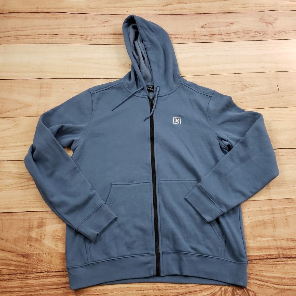 Hurley Sweater Mens Small Blue Outdoor Hooded Zip Surfing Sweatshirt Adult